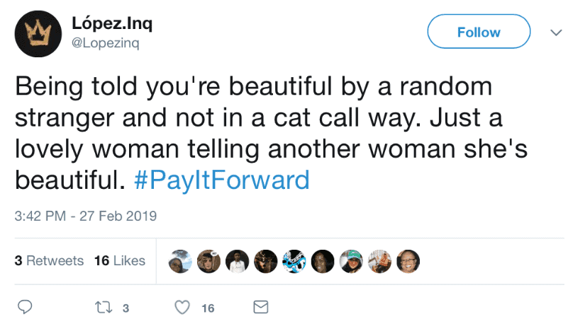 nice woman tells me I'm beautiful