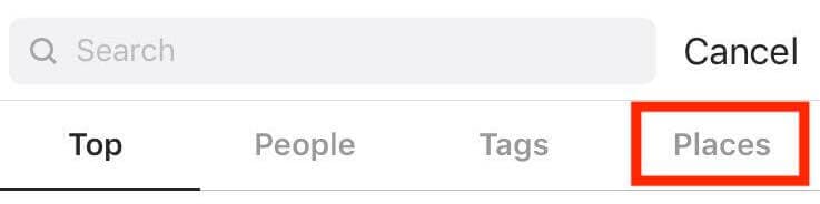 instagram places tab