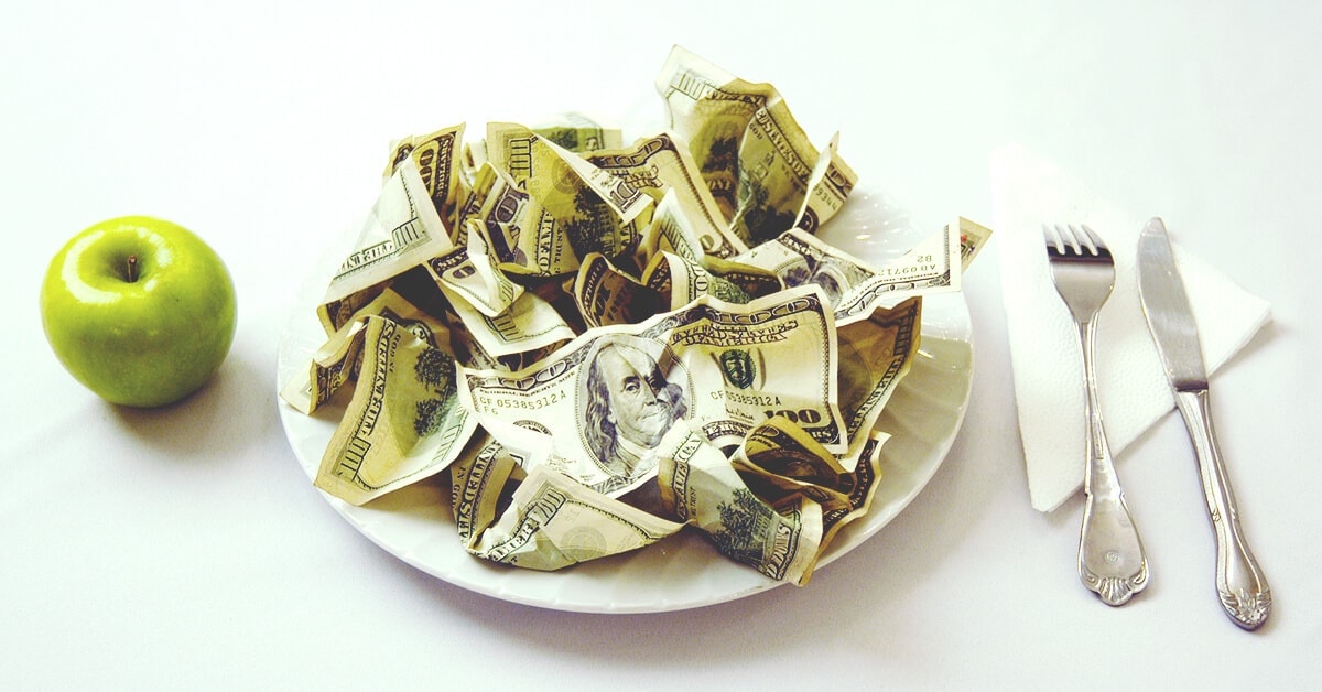 Money on a plate